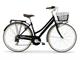 Boulevard Woman with basket Urban-Bike style bicycle in Outdoor