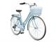 Boulevard Woman with basket Urban-Bike style bicycle in Outdoor