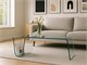 Coffee table in curved glass Virgola in Living room