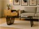 Coffee table in curved glass Virgola in Living room