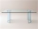 Bases in curved glass for crystal table Tao in Living room