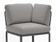 Balcony armchair Anthracite Komodo corner element in Outdoor