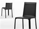 Chaise en cuir à dossier bas Jenia in Jour