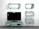 Curved glass tv stand Tango in Living room