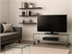 Foxtrot glass tv stand cart with wheels in Living room