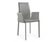 Sedia pelle design con braccioli Agata Arm in Giorno
