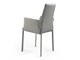Sedia pelle design con braccioli Agata Arm in Giorno