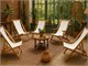 Chaise longue en bois toile déperlante Sole Mare in Extérieur