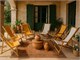 Chaise longue en bois toile déperlante Sole Mare in Extérieur