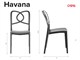 Polypropylene designer chairs Havana - 45x56 cm in Living room