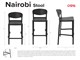 Bar stools Nairobi Stool- 48.5x50 H75 cm in Outdoor