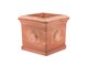 Cubo 010 Vase aus Tonerde mit geschmückter Rosette in Außenseite