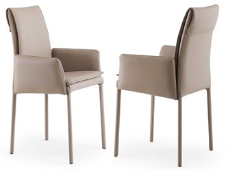 Sedia imbottita con braccioli rivestita Agata deluxe Arm