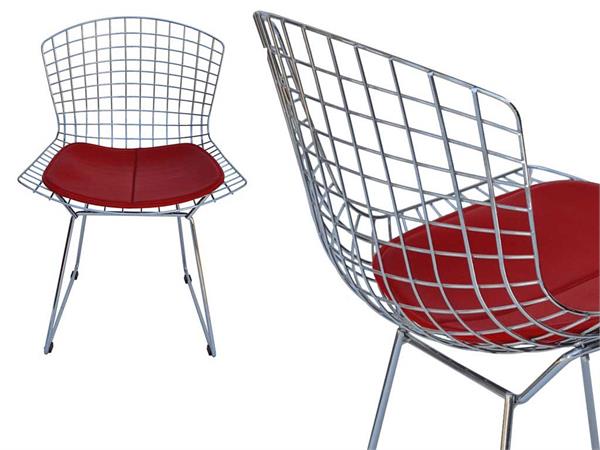 Bertoia chair in chromed metal