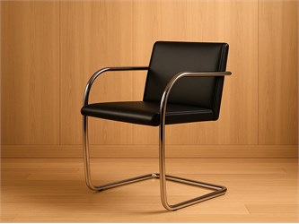 BRNO Sessel aus Leder mit röhrformiger Struktur