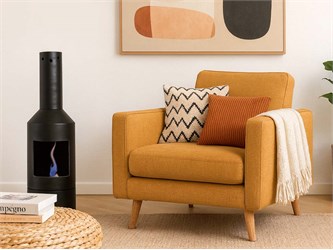 caminetto in ceramica cilindro basso