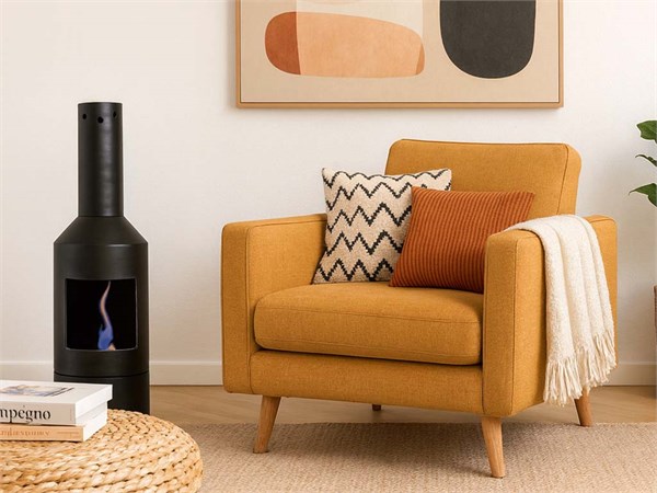 Fireplace in ceramic Cilindro Basso