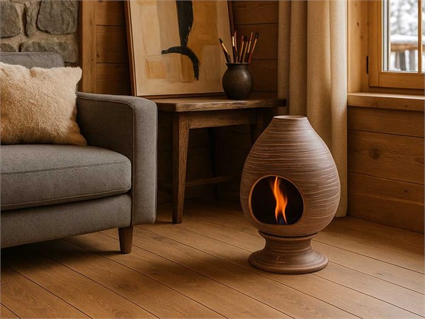 Fireplace in ceramic Pigna