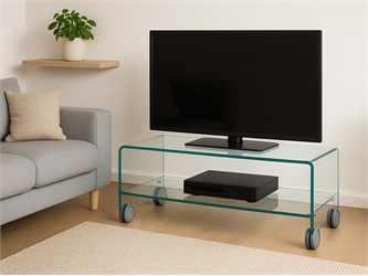 foxtrot glass tv stand cart with wheels