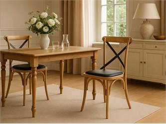 Vintage Stuhl aus Holz und Ecoleder Ciao Antra