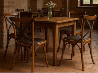 Vintage Stuhl aus Holz und Ecoleder Ciao Iron