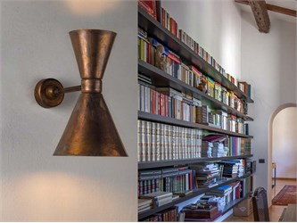 Vintage brass wall lamp Clessidra 50172