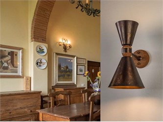 Applique a muro ottone e ceramica Clessidra 50173