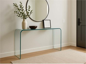 Curved glass console Console
