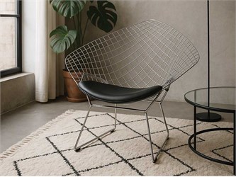 Bertoia Diamond Poltroncina in metallo cromato