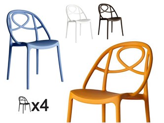 Chaise pour le jardin en plastique colorée Etoile