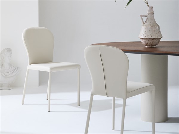 Sedia vera pelle imbottita design Gaia