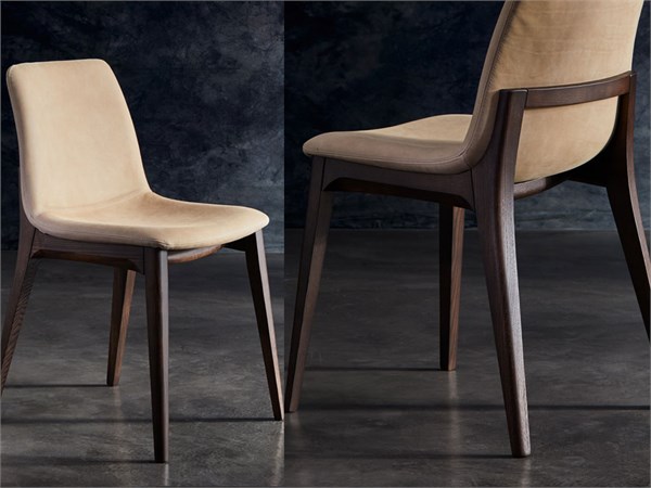 Designerstühle aus Holz und Leder Isabel