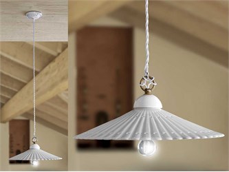 Suspension céramique blanche Ventaglio