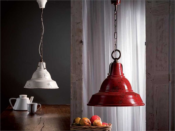 Lampadario rustico ceramica Campana