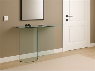 Consolle in vetro curvato Mantra