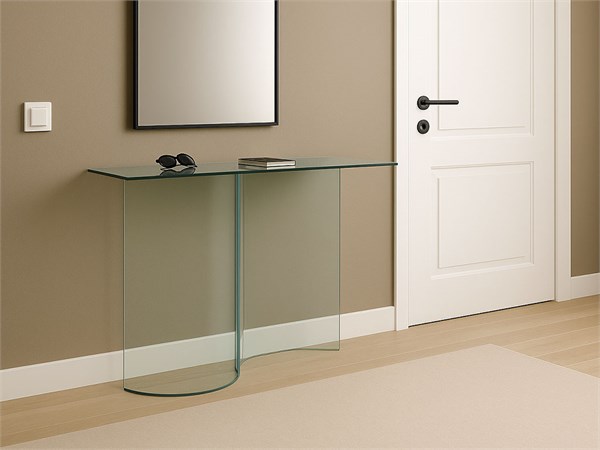 Consolle in curved glass Mantra