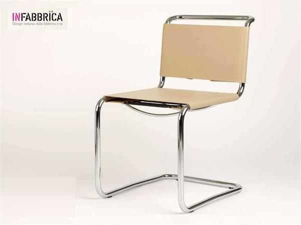 Mart Stamm Stuhl aus verchromtem Metall und Leder