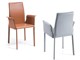 Sedia pelle design con braccioli Caravaggio in Sedie