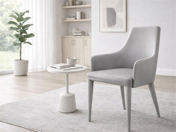 Poltroncine da salotto in pelle con braccioli Evelin - 48x61 cm