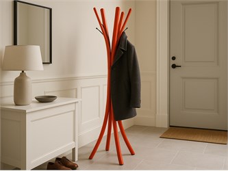 Leather coat rack