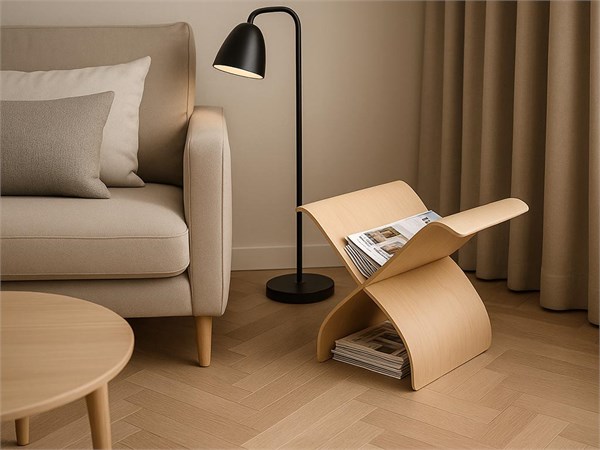 Wood magazine rack Papillon