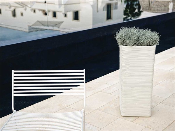 Tall square pot holder stand Shabby - 32x32 H 75 cm 