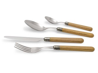 posate con manici in legno cortina