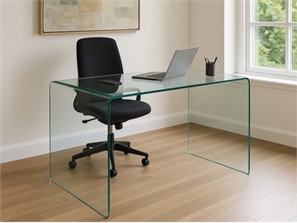 scriptorium tavolo scrivania in vetro curvato