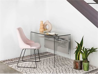 scrivania per computer in vetro scriba