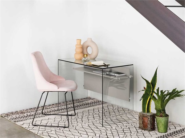 Bureau pour ordinateur en verre Scriba