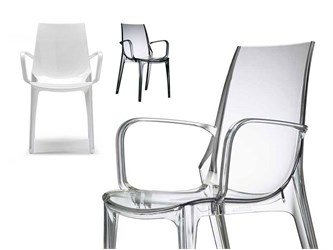 Stuhl aus Polykarbonat mit Armlehnen Vanity