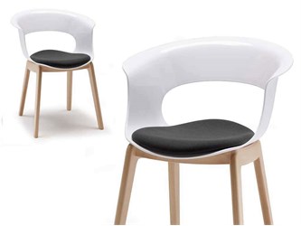 Chaise en polycarbonate avec coussin Natural Miss b