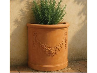 Semi-circulaire haut festonné toscan 001 vase en terre cuite