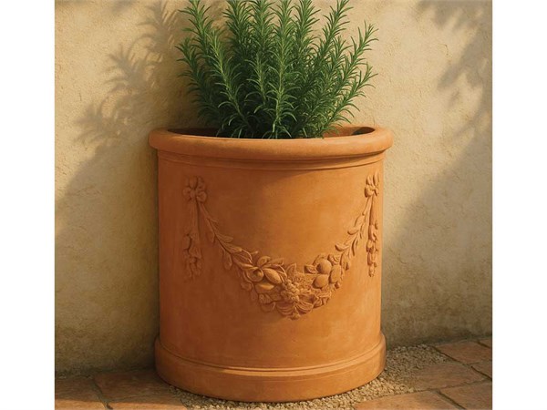 Höhe geschmückte Halbkreigsförmige Tuscan 001 Vase aus Tonerde